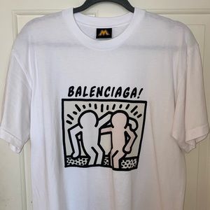Mega yacht, white balenciaga/keith haring t-shirt. UV color changing. Size M.